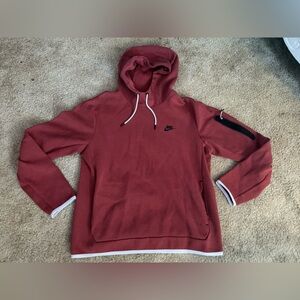 Nike Maroon Hoodie with Black and White Details